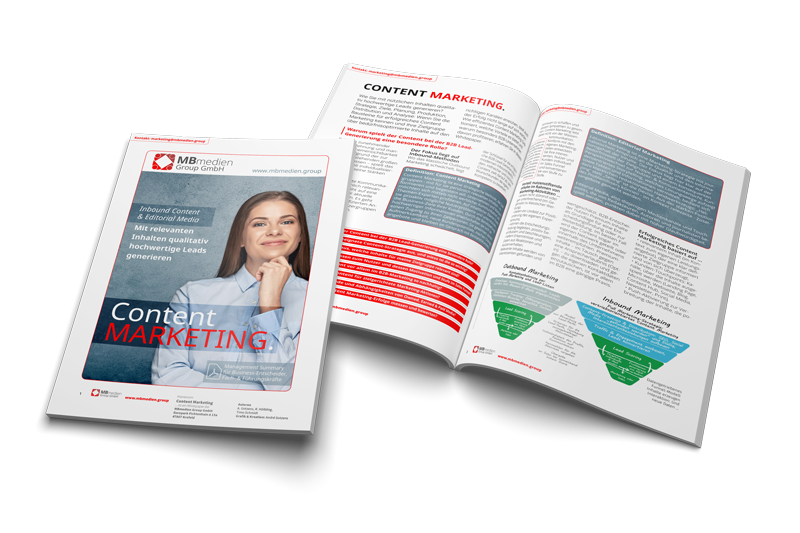 Mockup MBmedien Management Summary: Content Marketing und Editorial Marketing