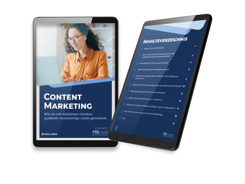 Whitepaper zum Thema Content Marketing abgebildet auf einem Tablet