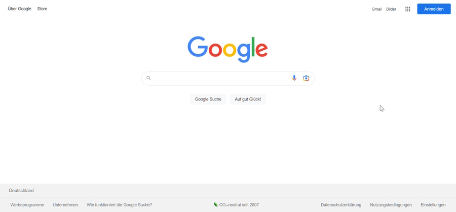 Screenshot Google
