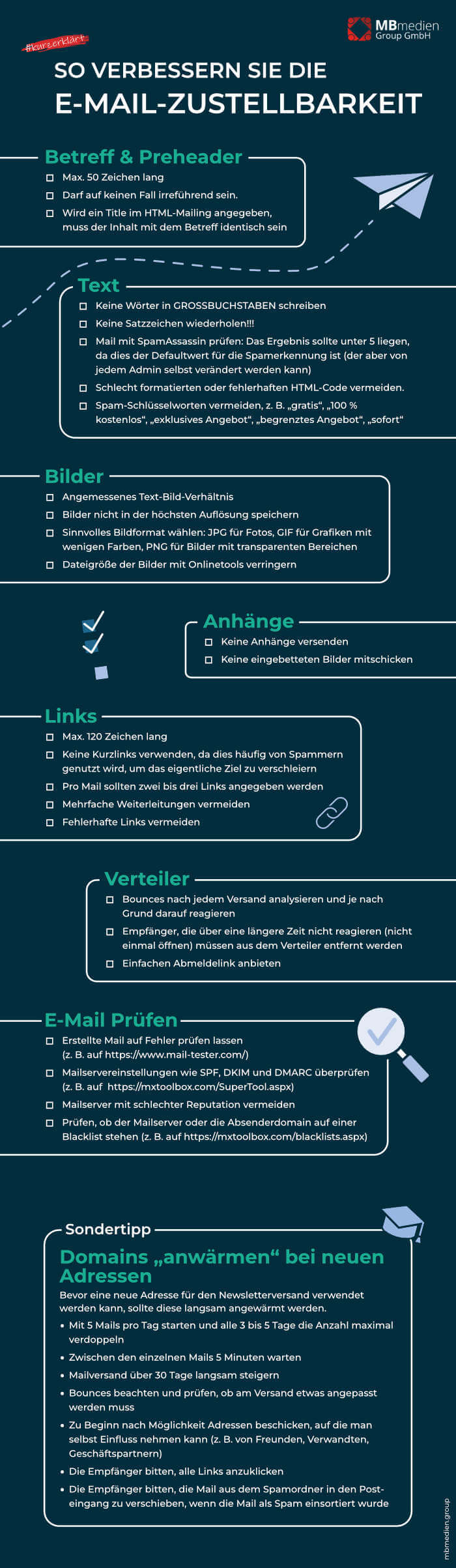 Checkliste zur Verbesserung der E-Mail-Zustellbarkeit
