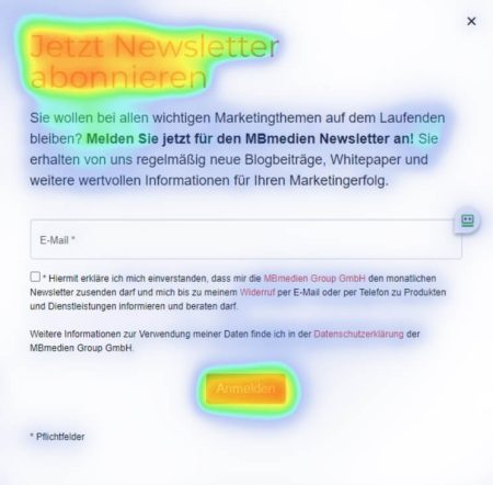 Heatmap Newsletter-Formular